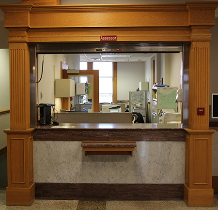 Front desk of Lake County Assessor's office