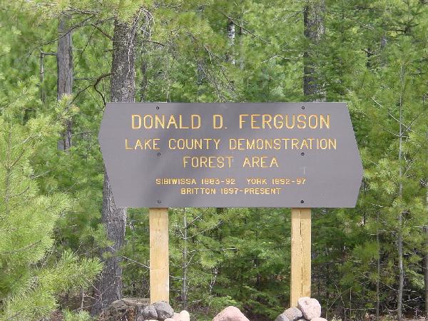 Signage at Donald D Ferguson Demonstration Forest