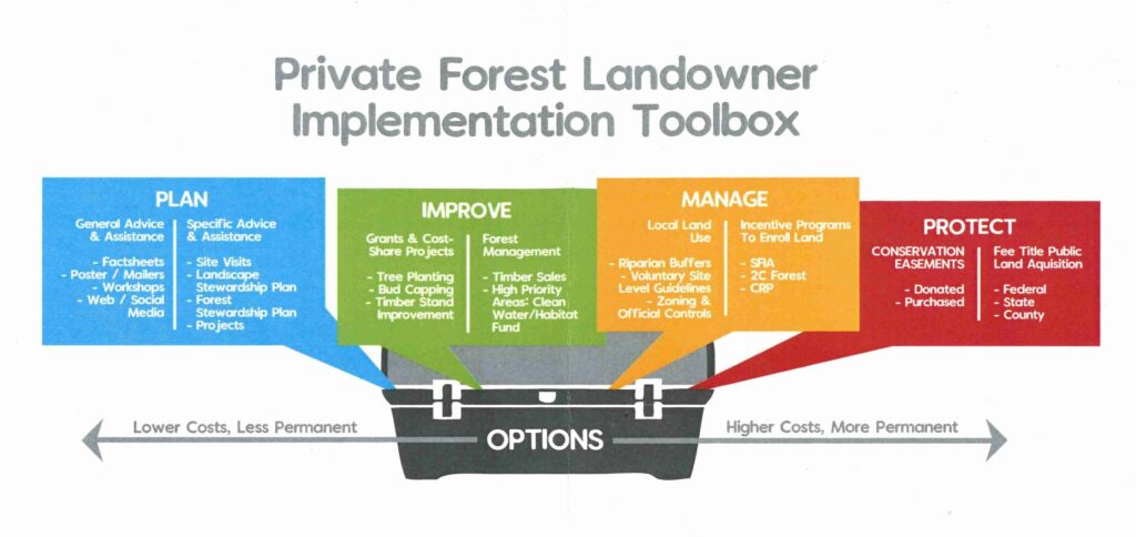 Overview chart of the private forestry management process