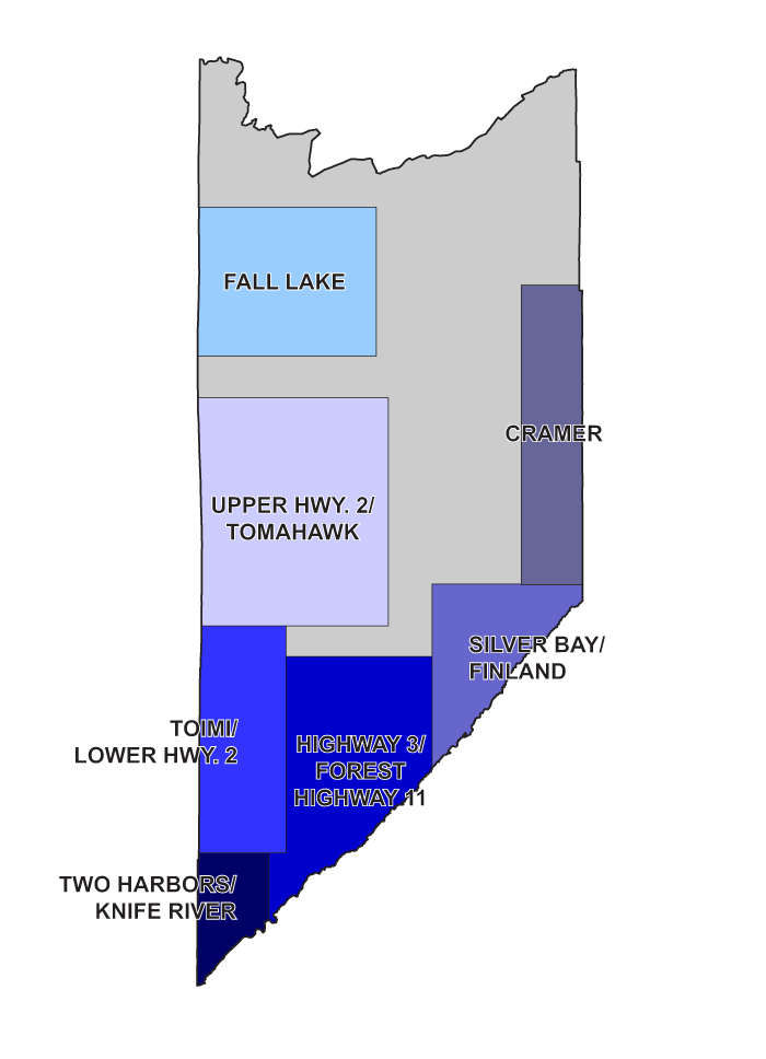 Reference map of Lake County showing the area seasonal weight restriction maps cover